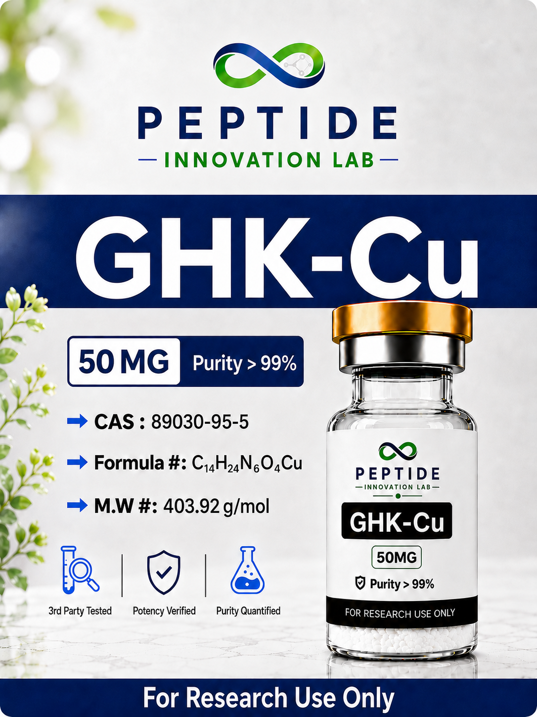 ghk cu ruo GHK-Cu Copper Peptide Complex | Metallopeptide Research Compound microneedling