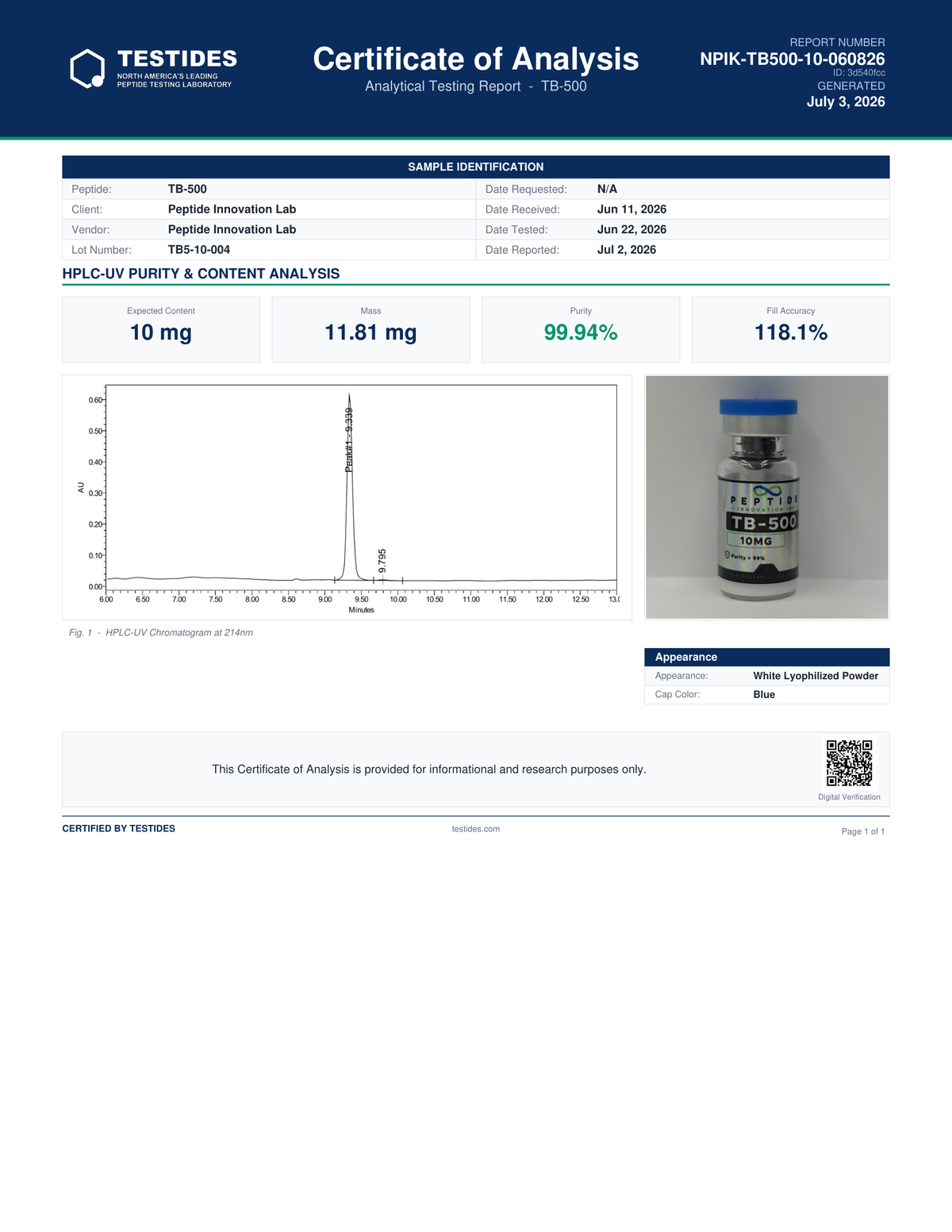 TB-500 | Research Peptide | RUO